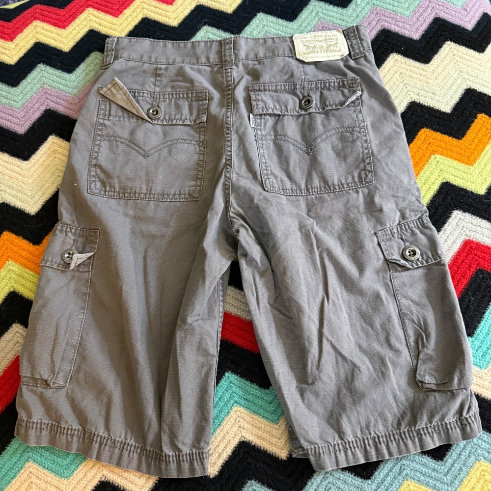 Levi's Gray Ripstop Cargo Bermuda Shorts Youth Size 16 Regularā